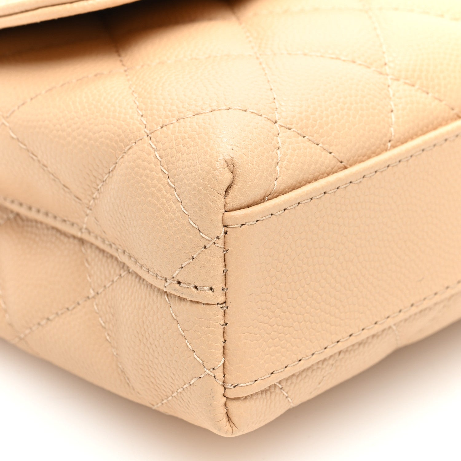 Chanel Caviar Quilted Coco Handle Clutch With Chain Beige 9 of 11