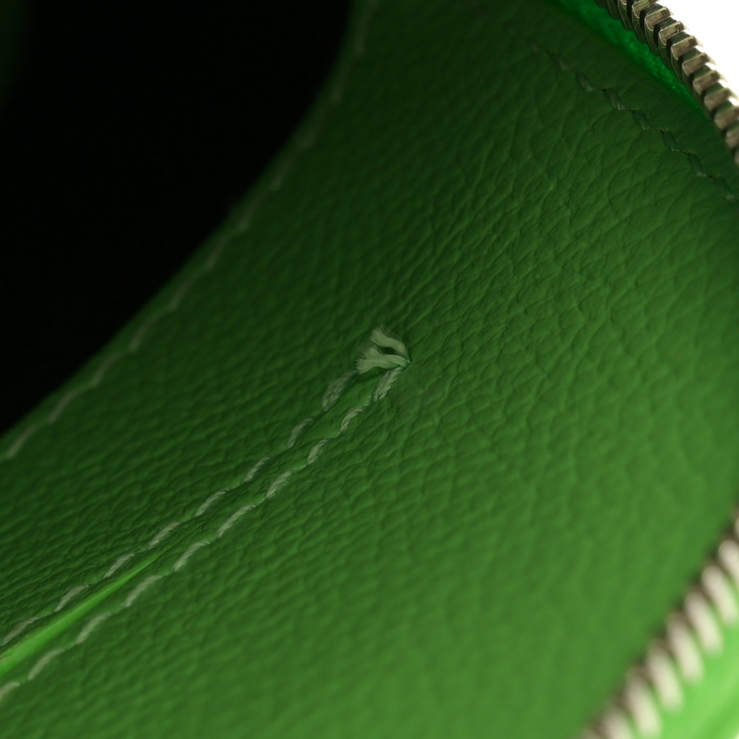 Grained Calfskin Logo XXS Ville Top Handle Bag Light Green Fuchsia