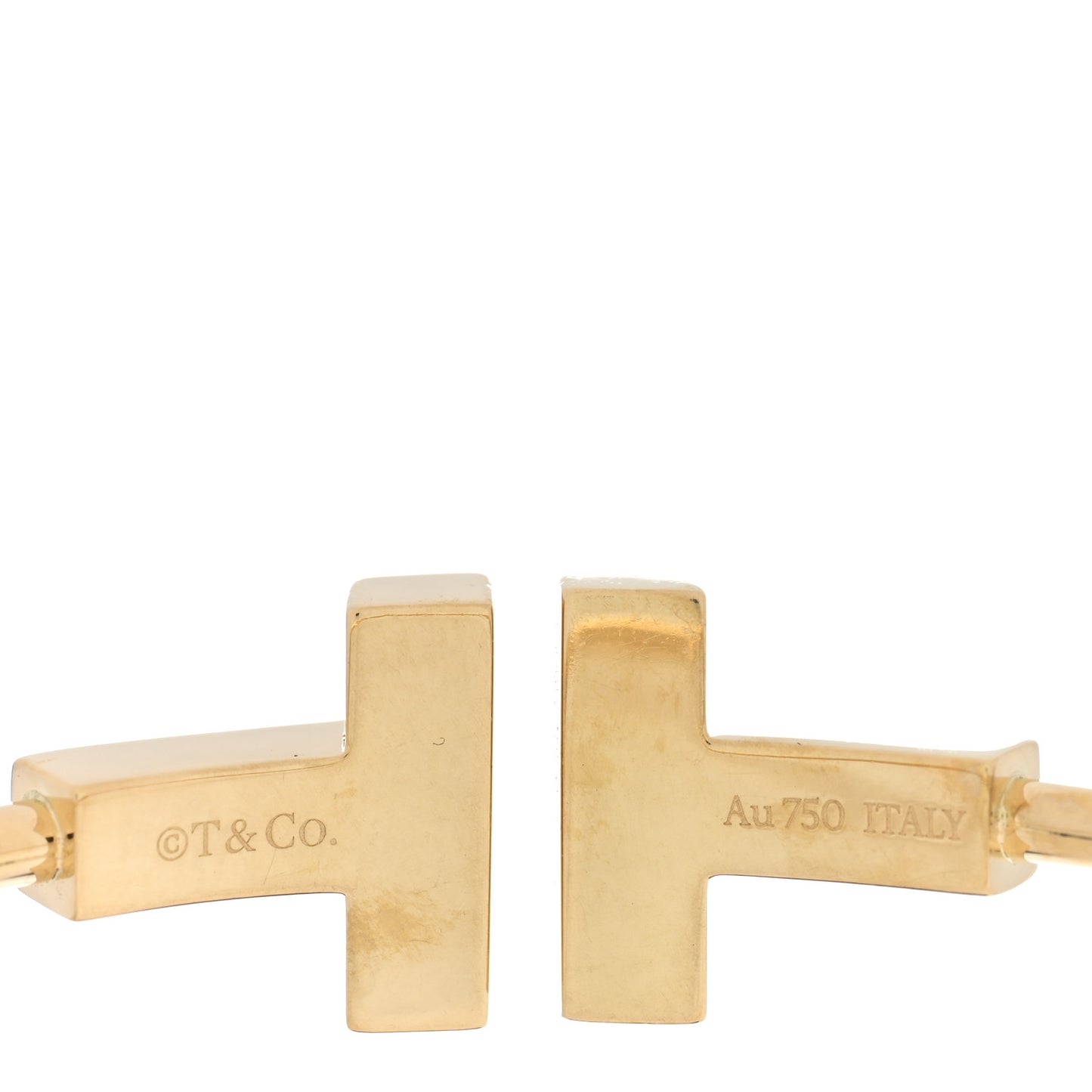 18K Yellow Gold T Wide Wire Bracelet