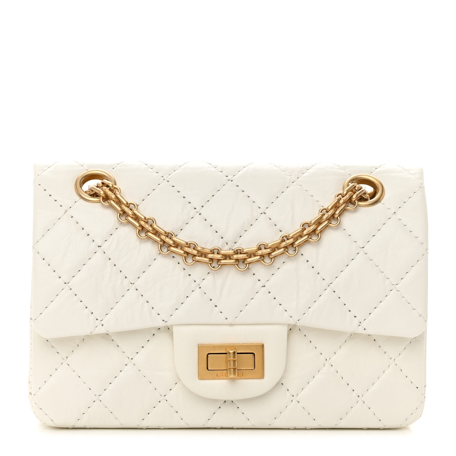 Chanel Aged Calfskin Quilted 2.55 Reissue Mini Flap White 1 of 12