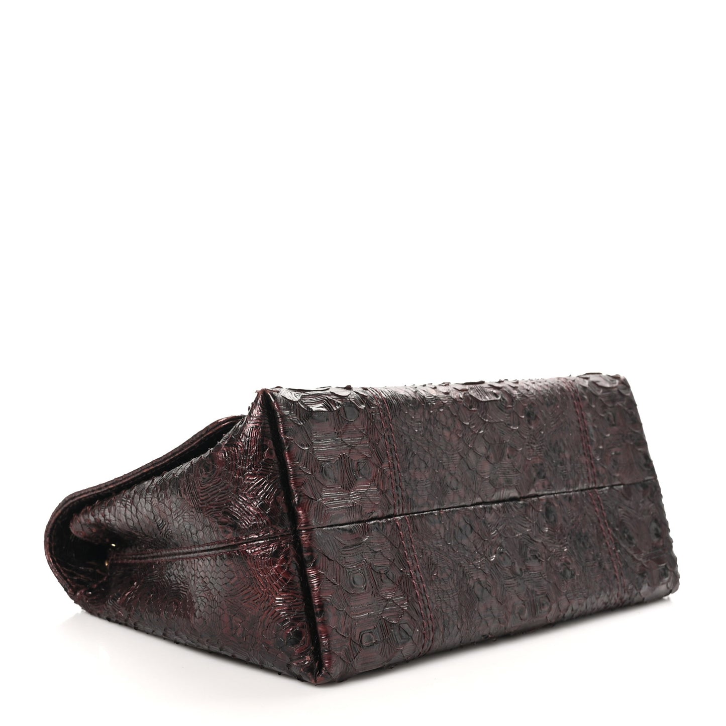 Metallic Snakeskin Medium Paris-Byzance Flap Burgundy