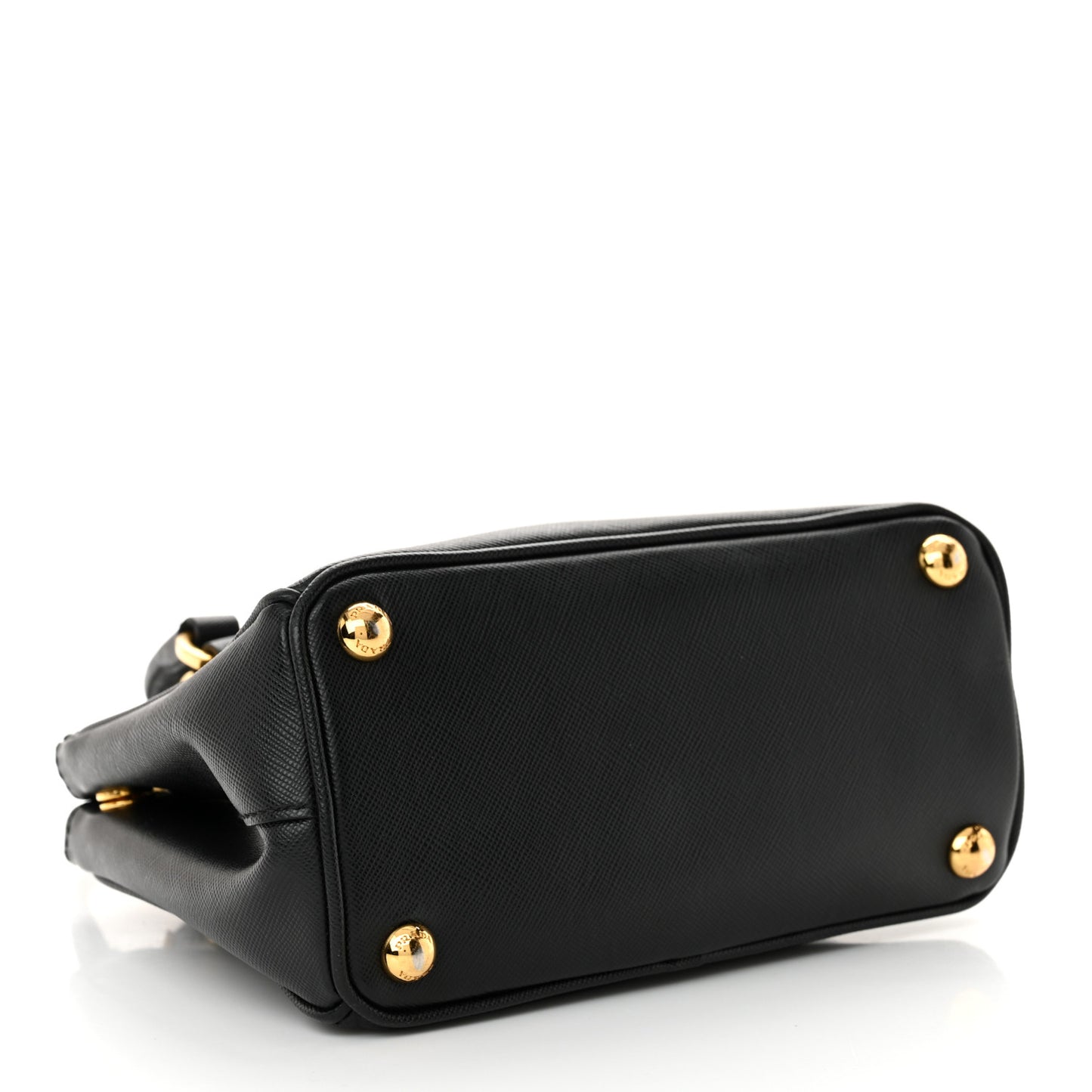 Saffiano Lux Micro Galleria Double Zip Tote Black