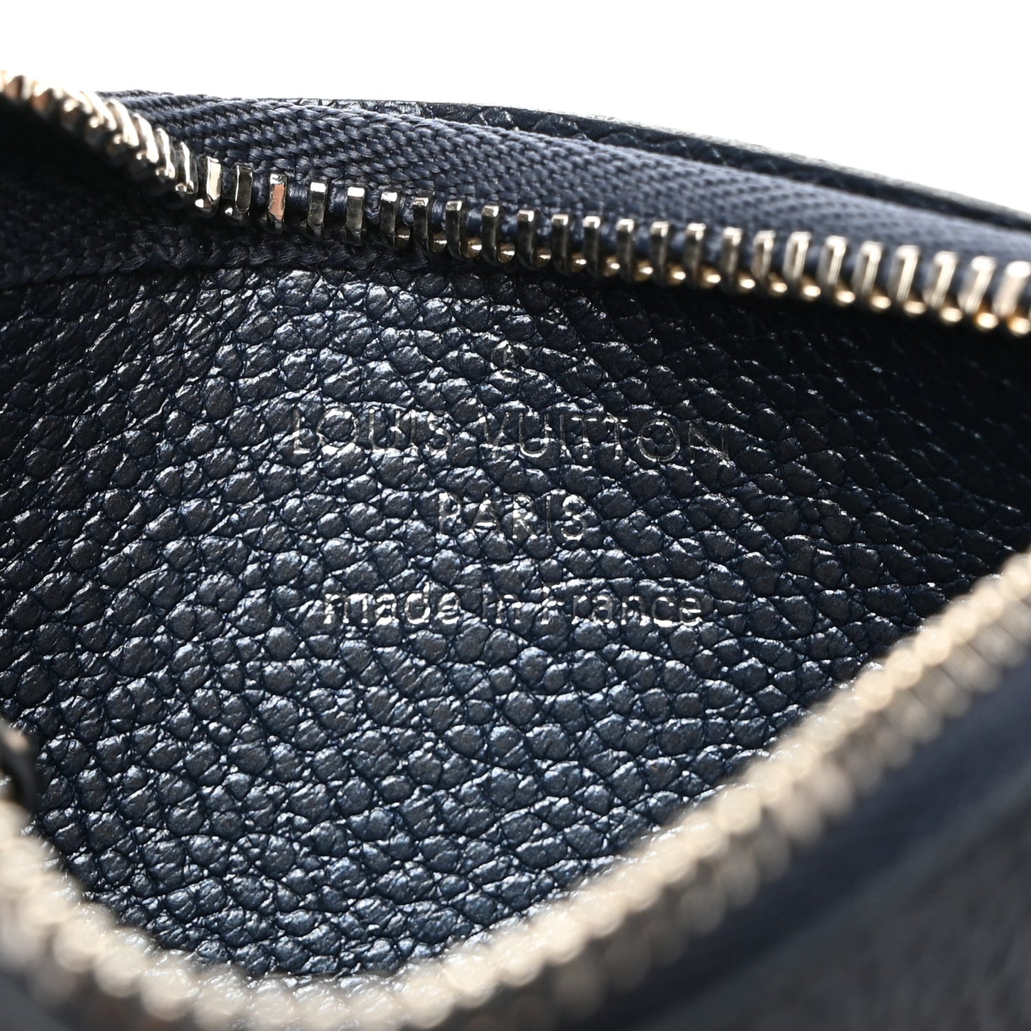 LOUIS VUITTON Metallic Empreinte Monogram Giant Key Pouch Navy Nacre