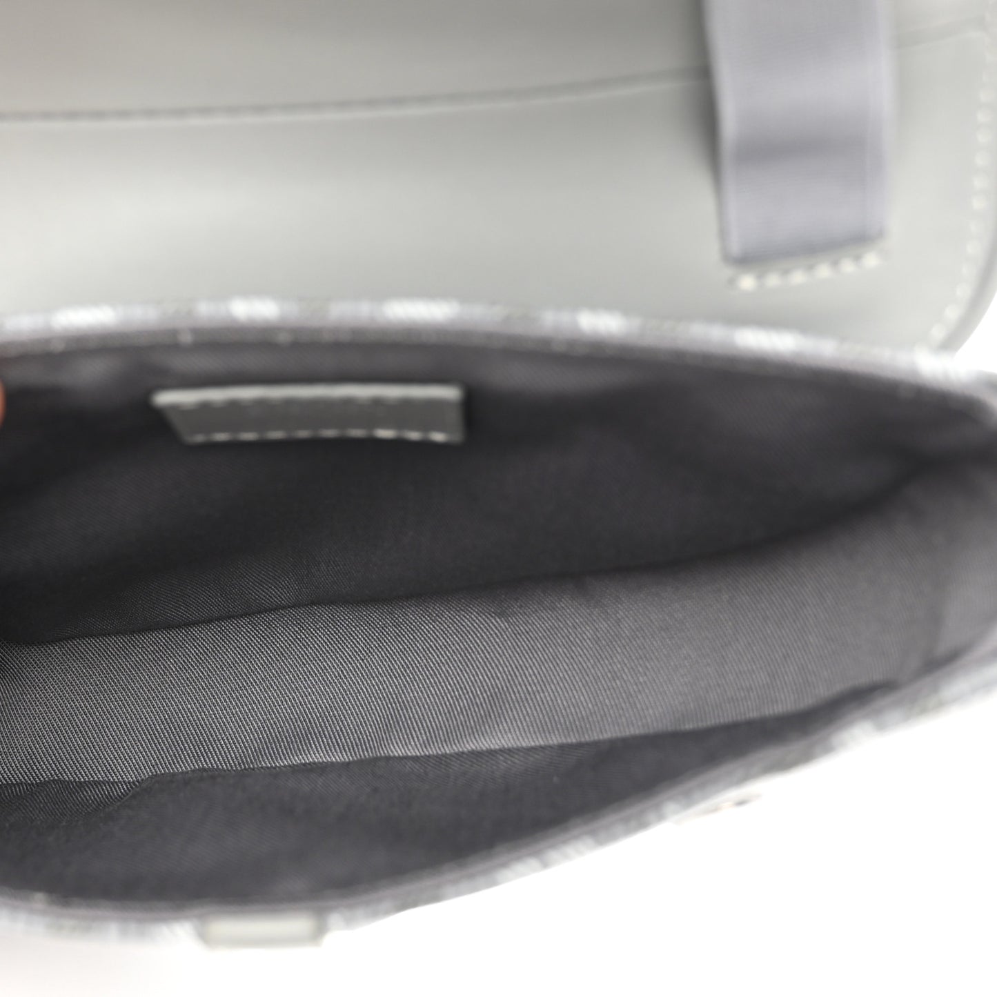 Coated Canvas CD Diamond Mens Mini Saddle Bag Grey