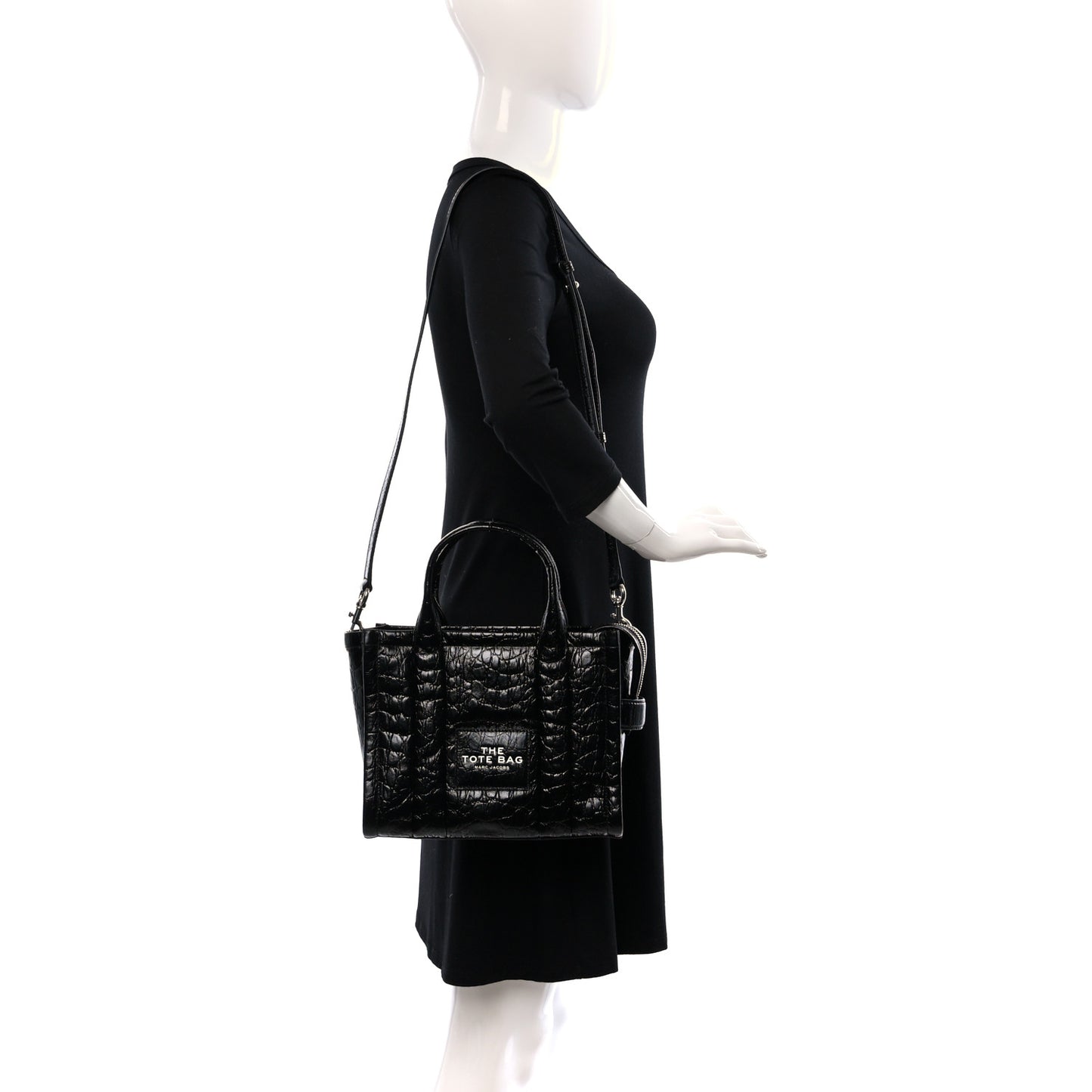 Croc Embossed Small The Tote Bag Black