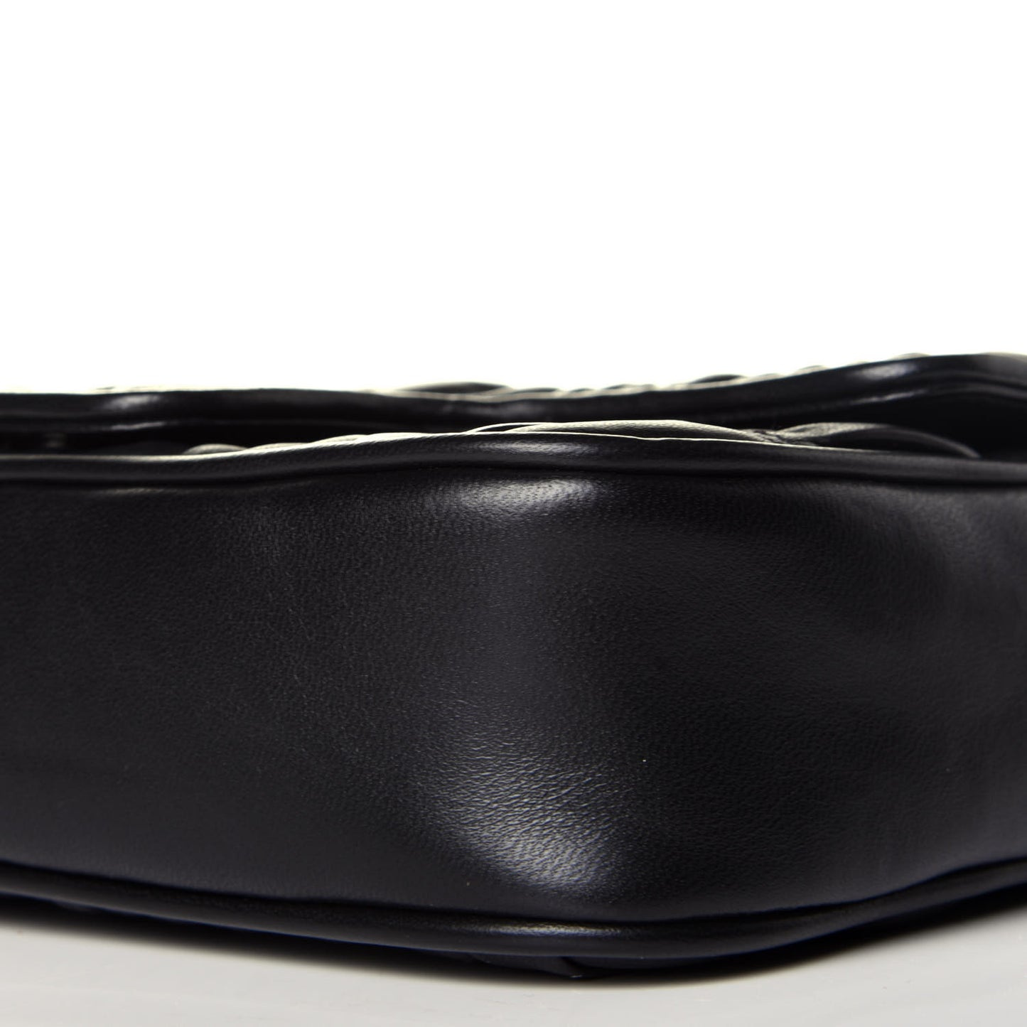 Nappa Gaufre Small Chain Flap Shoulder Bag Black