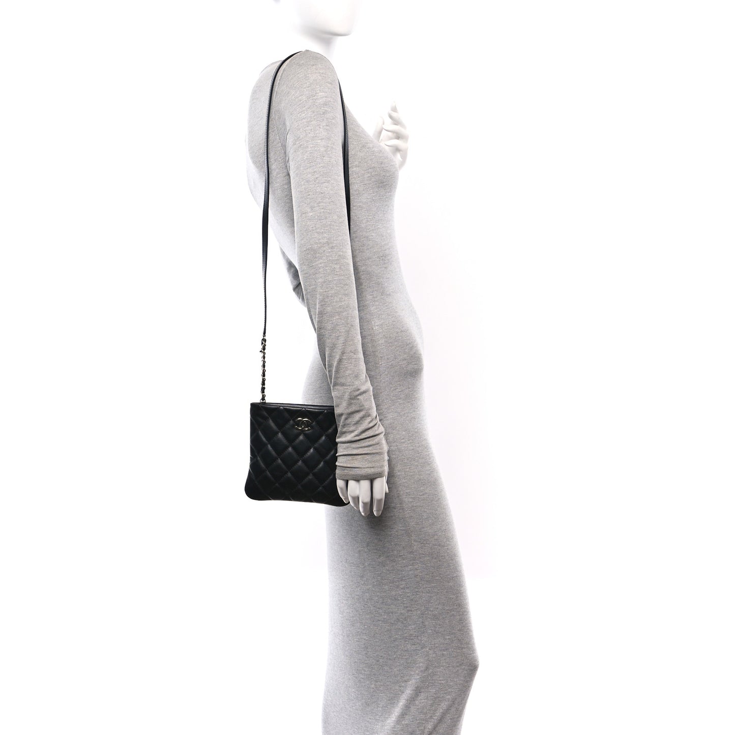 Lambskin Quilted Crossbody Bag Black