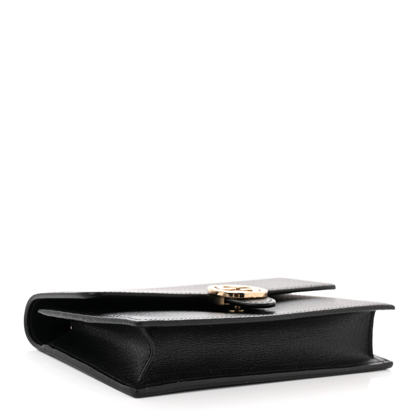 Dollar Calfskin Interlocking G Chain Wallet Black