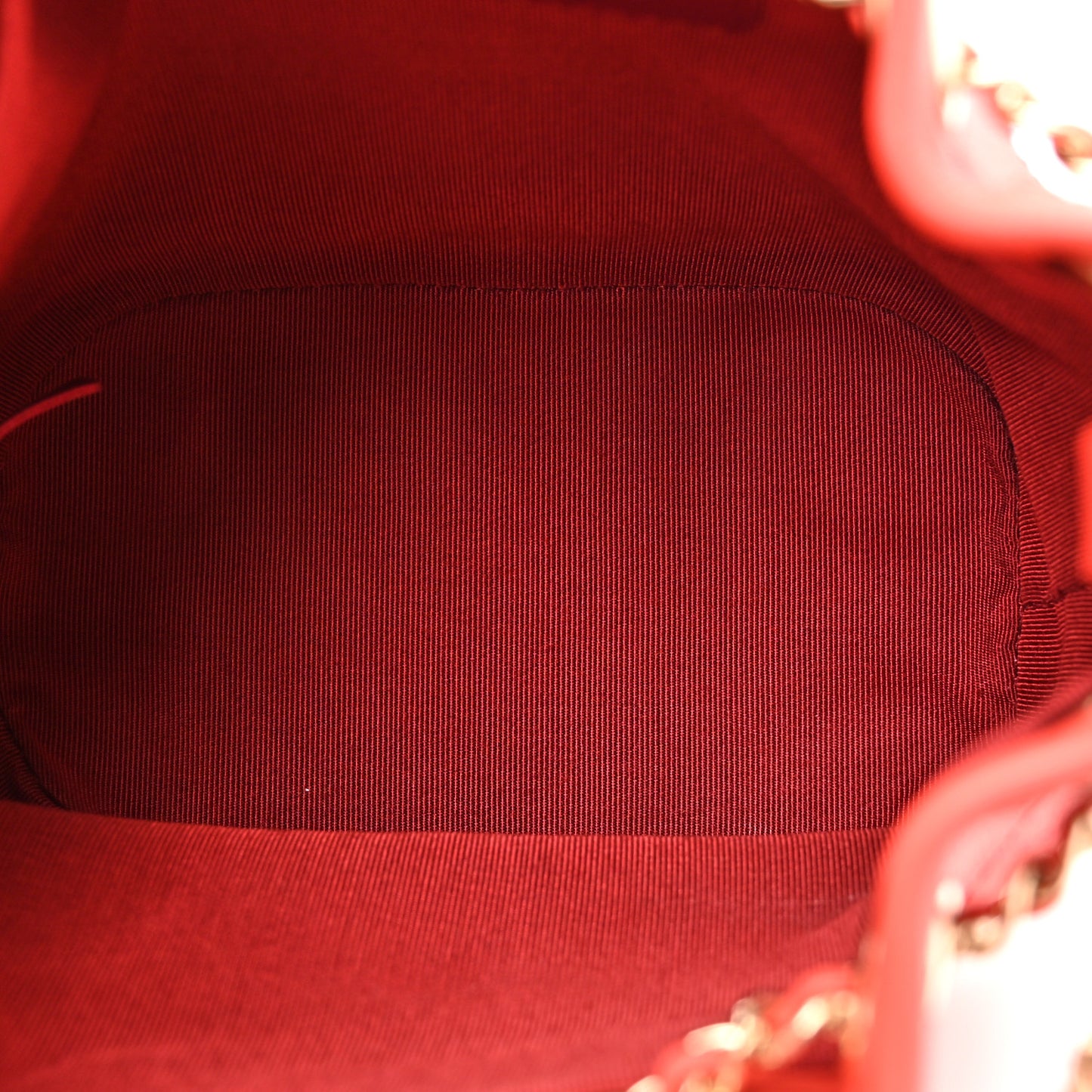 Calfskin Stitched Mini Drawstring CC Bag Red