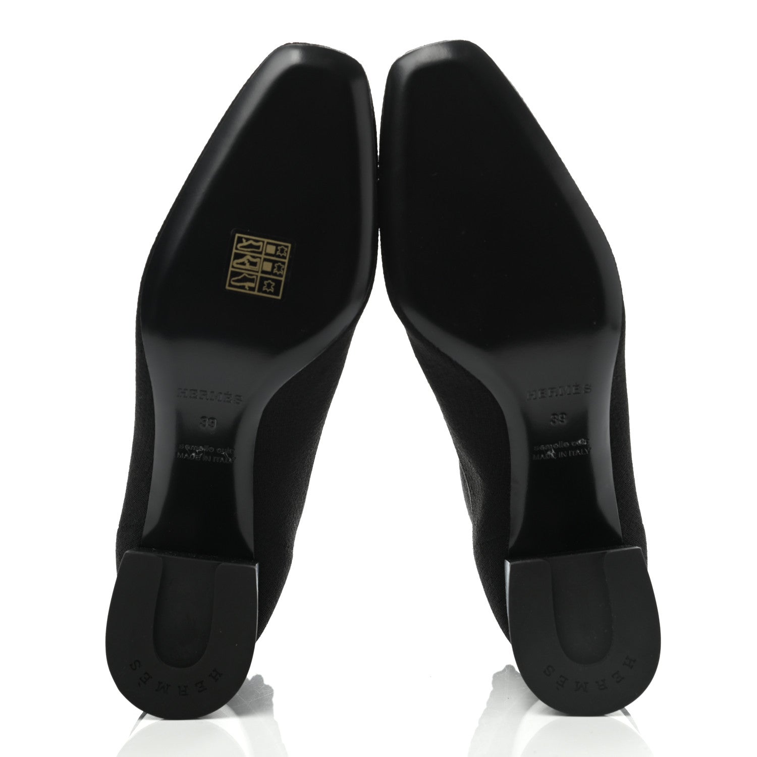 Hermes Knit Calfskin Volver Ankle Boots 39 Black 5 of 7