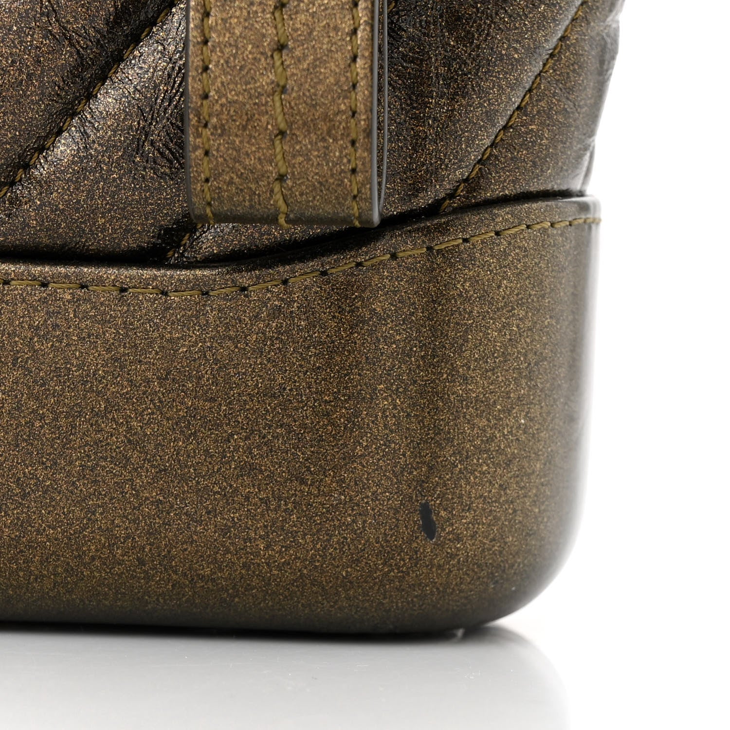 Chanel Metallic Calfskin Chevron Quilted Small Gabrielle Hobo Gold 11 of 12