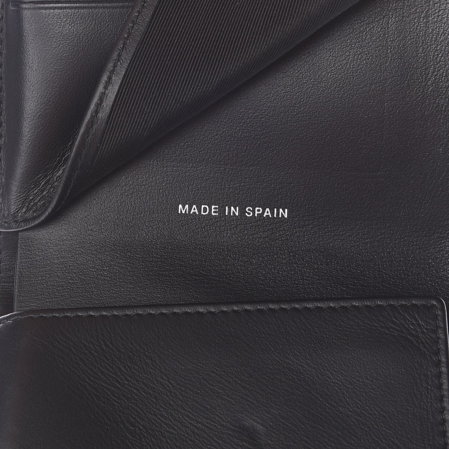 Calfskin Quilted Compact Flap Wallet So Black