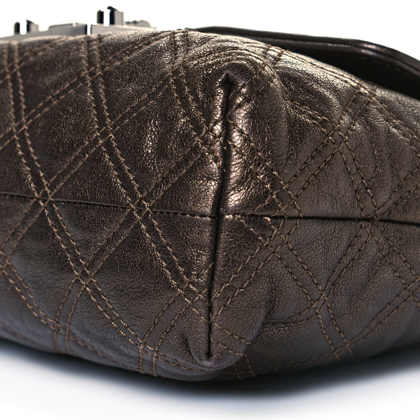 Lacquered Lambskin Baroque The Large Single Flap Bronze