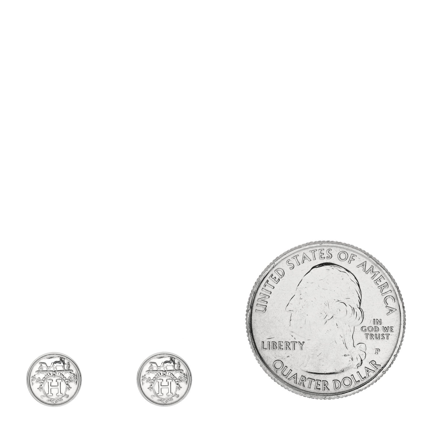 Hermes Sterling Silver TPM Ex-Libris Earrings 2 of 4