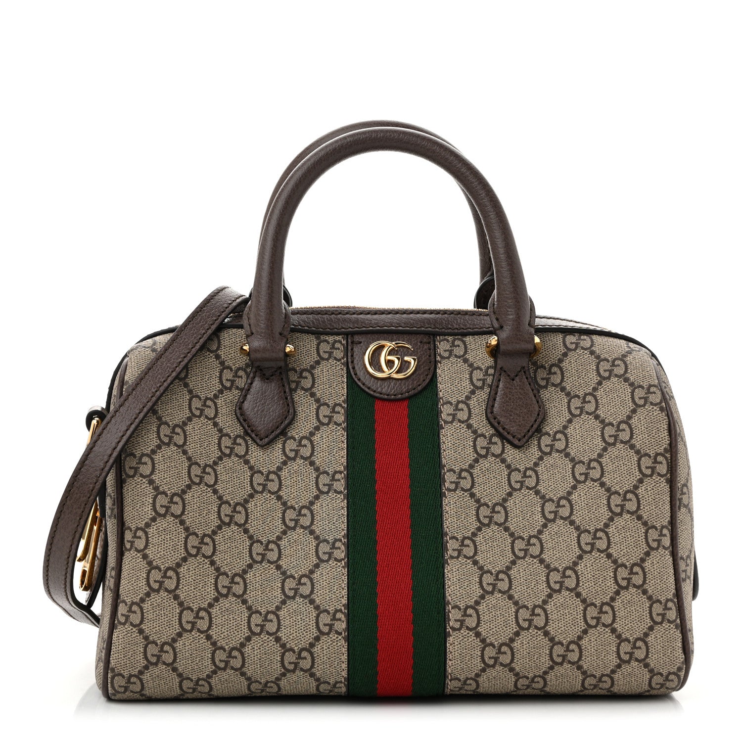 Gucci GGロゴ オフディア Gucci GG Supreme Monogram Web Small Ophidia Top Handle Bag Beige