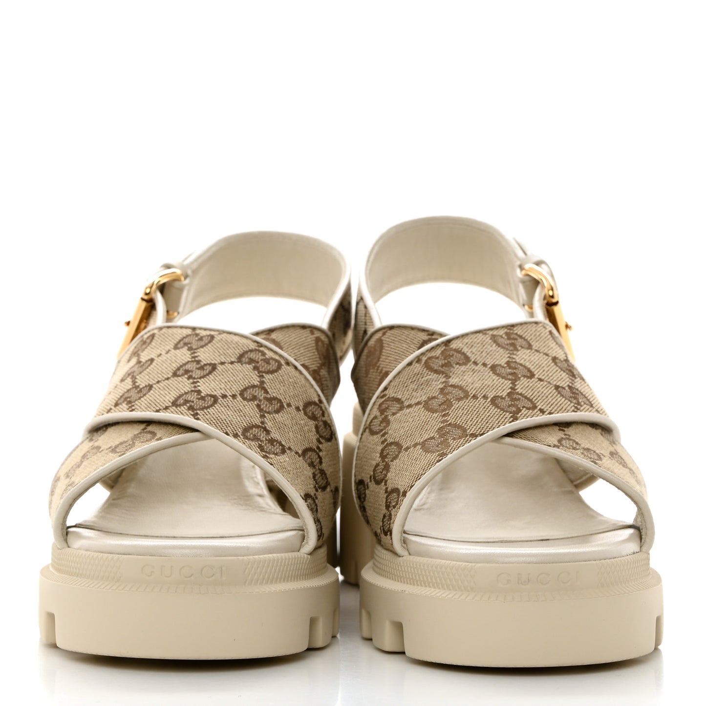 Monogram Granada Kid Trip 40/72mm Lug Sole Sandals 39 Beige Ebony Mystic White