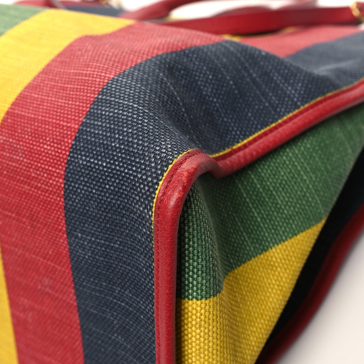 Canvas Marley Stripe Script Logo Large Gucci 100 Tote Bag Multicolor