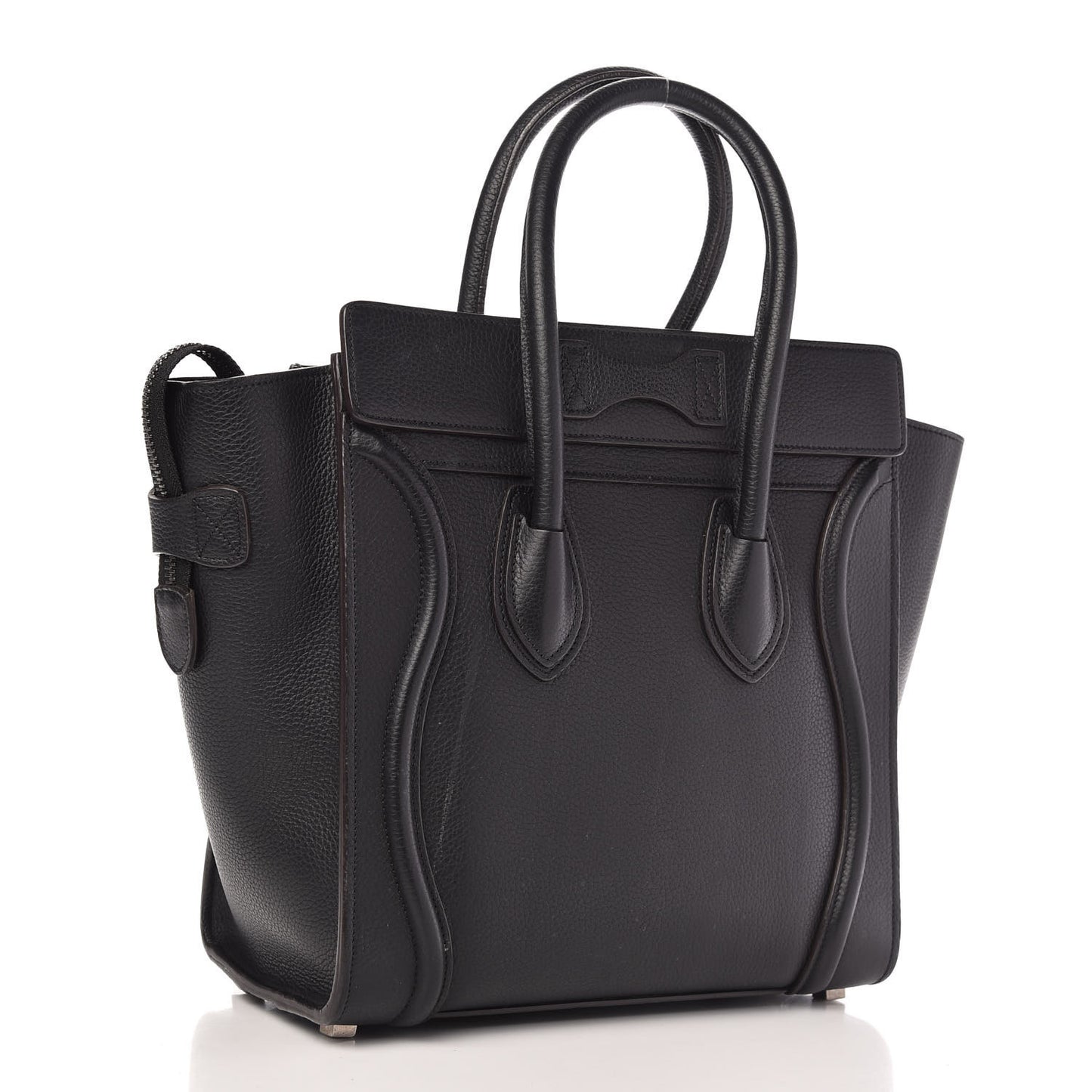 Drummed Calfskin Micro Luggage Black