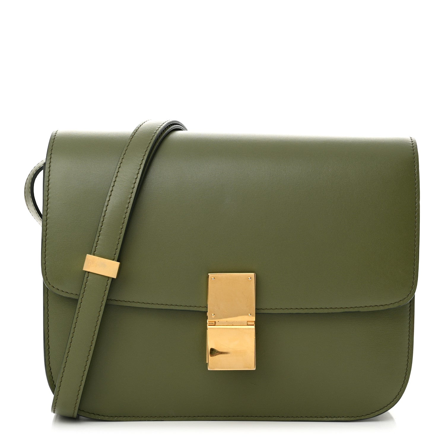 Celine Box Calfskin Classic Box Medium Flap Bag Army Green 1 of 10