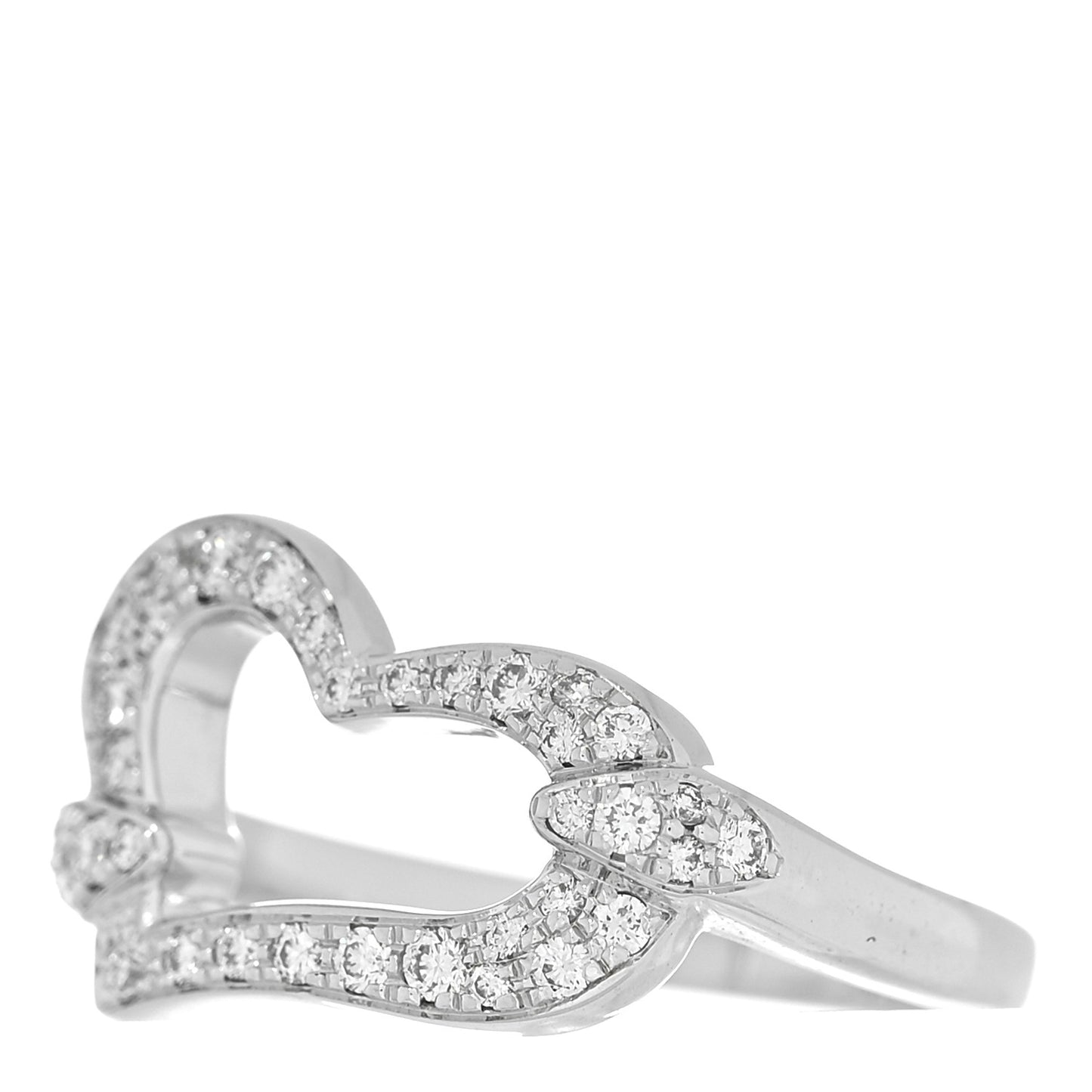 18K White Gold Diamond Heart Ring 54 6.75