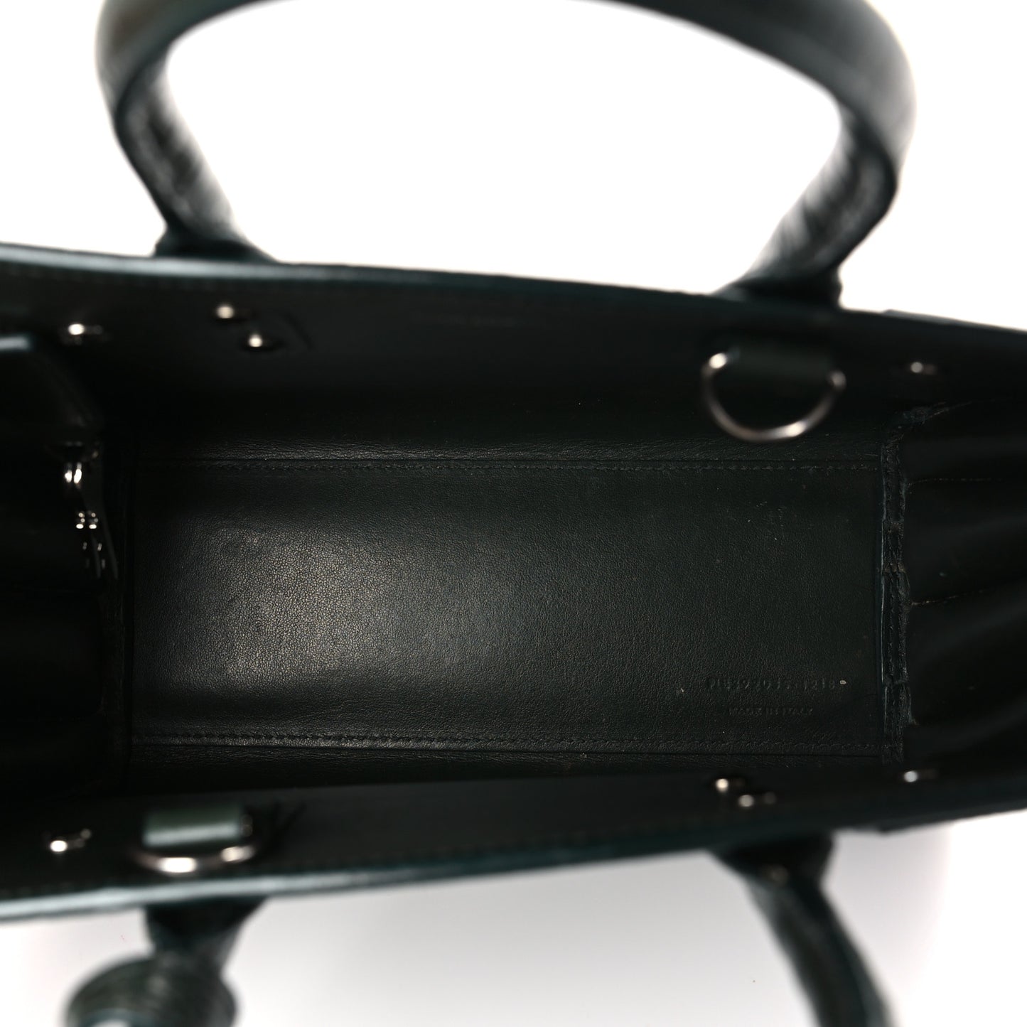 Calfskin Crocodile Embossed Nano Sac De Jour Dark Green