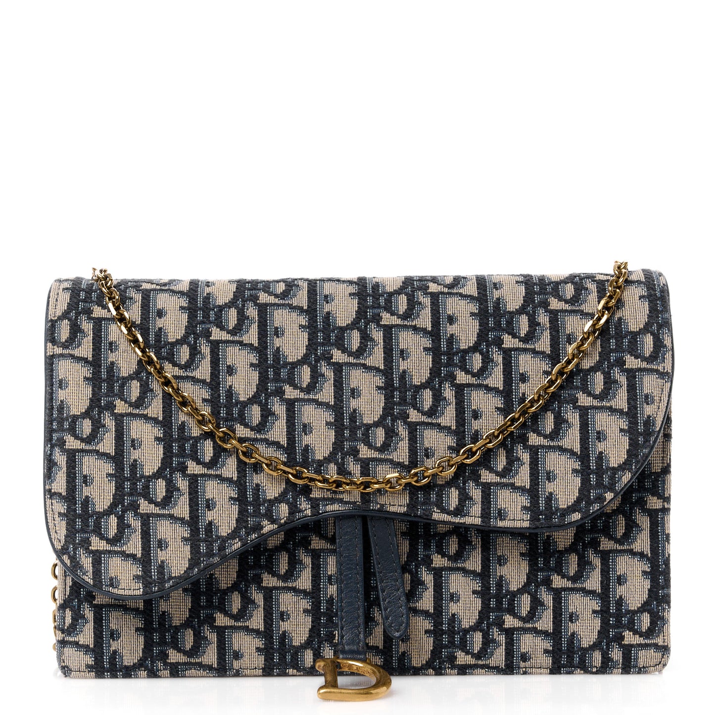 Oblique Saddle Chain Pouch Blue