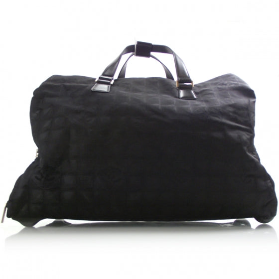 chanel travel ligne duffel bag Chanel Nylon Travel Rolling Carry On 15290 – FASHIONPHILE