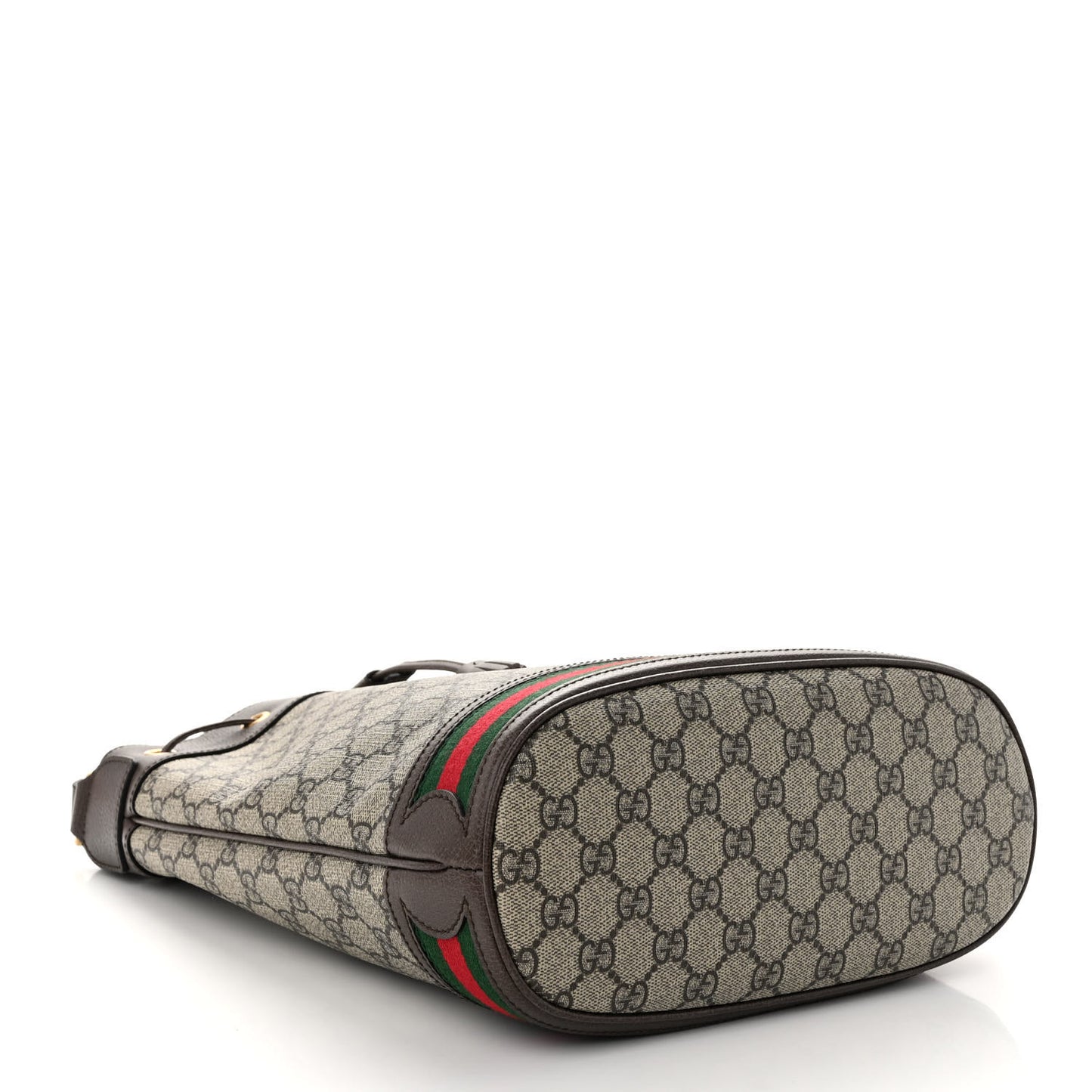 GG Supreme Monogram Web Ophidia Bucket Bag Brown