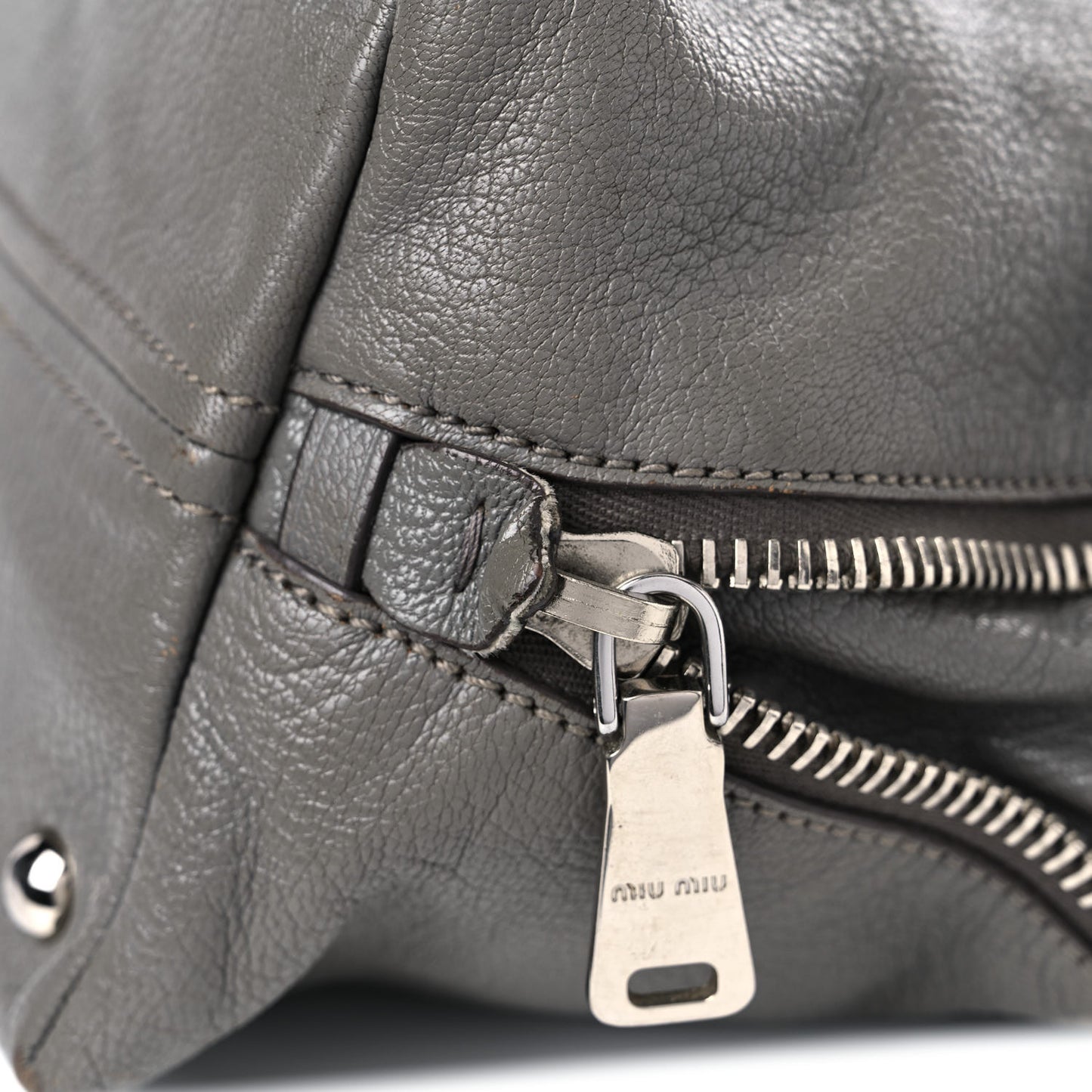 Goatskin Madras Zip Tote Pomice