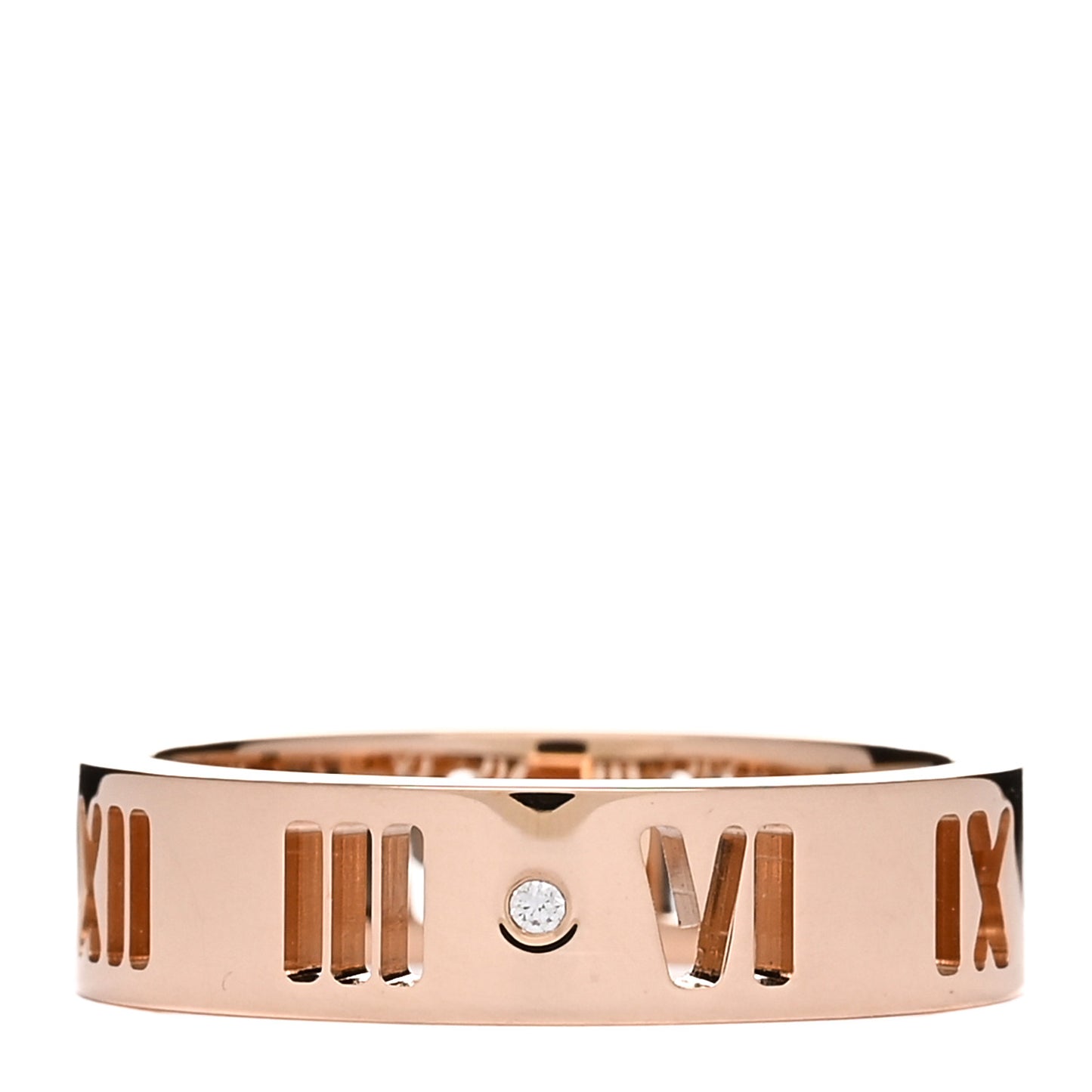 18K Rose Gold Diamond Wide Atlas Pierced Ring 51 5.75