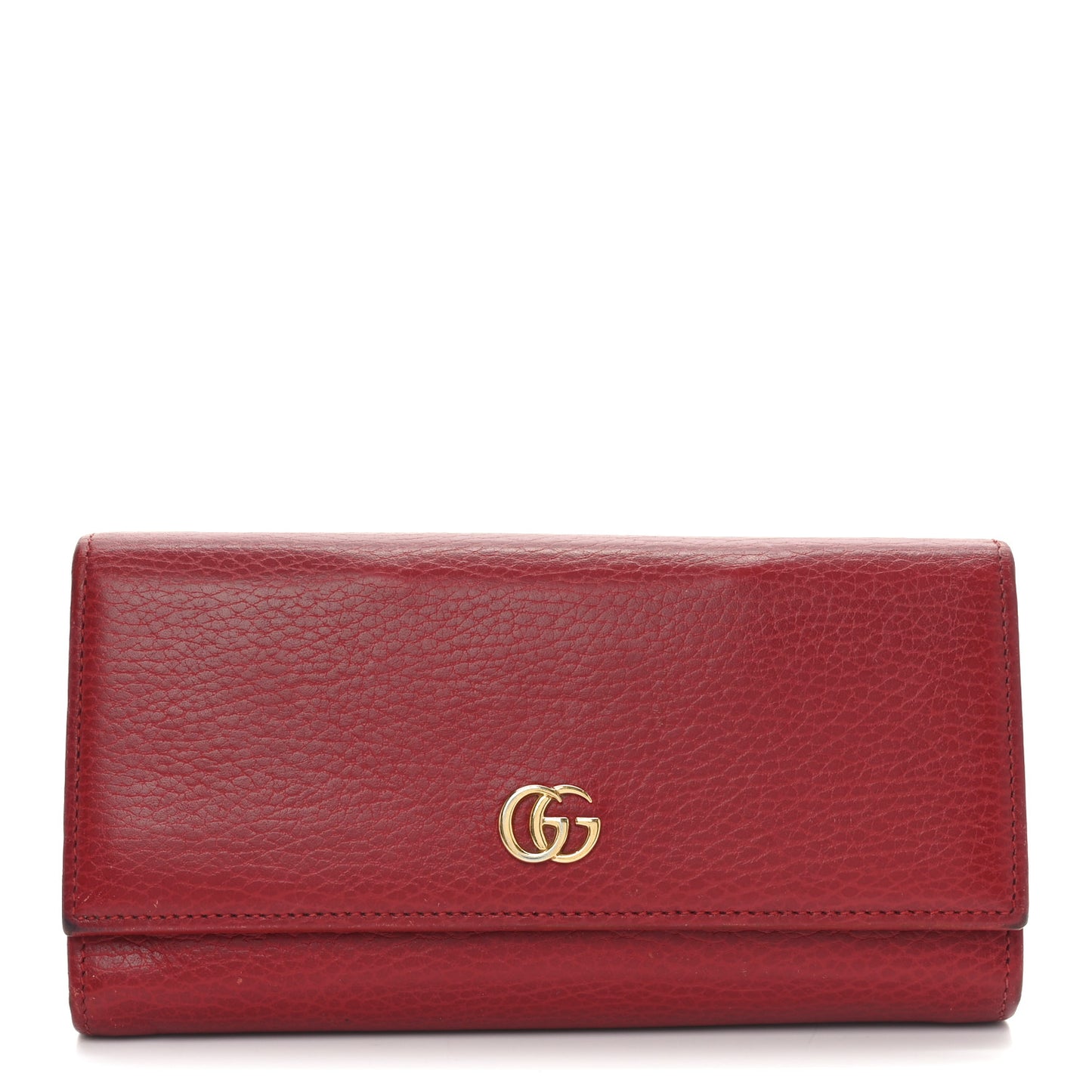 Dollar Calfskin Petite GG Marmont Wallet Hibiscus Red