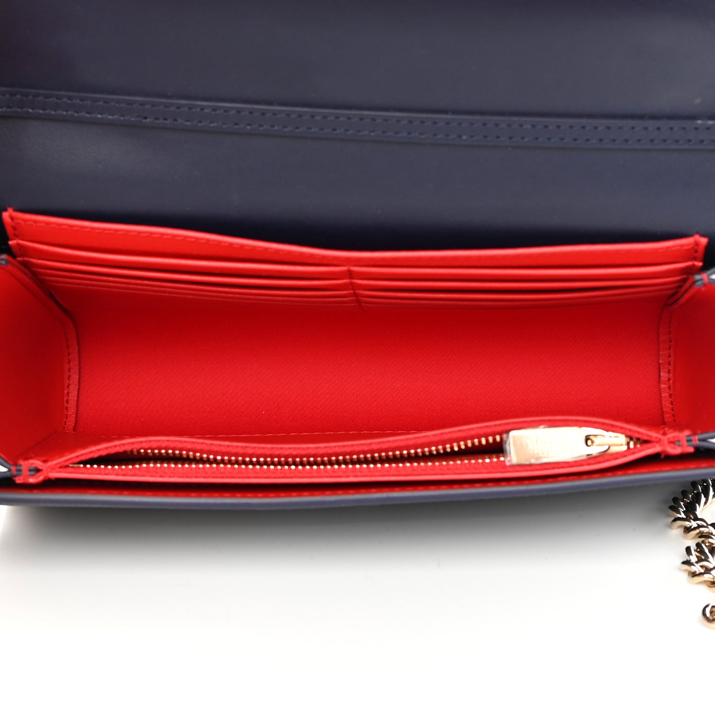Calfskin Spikes Loubinthesky Paloma Clutch Navy