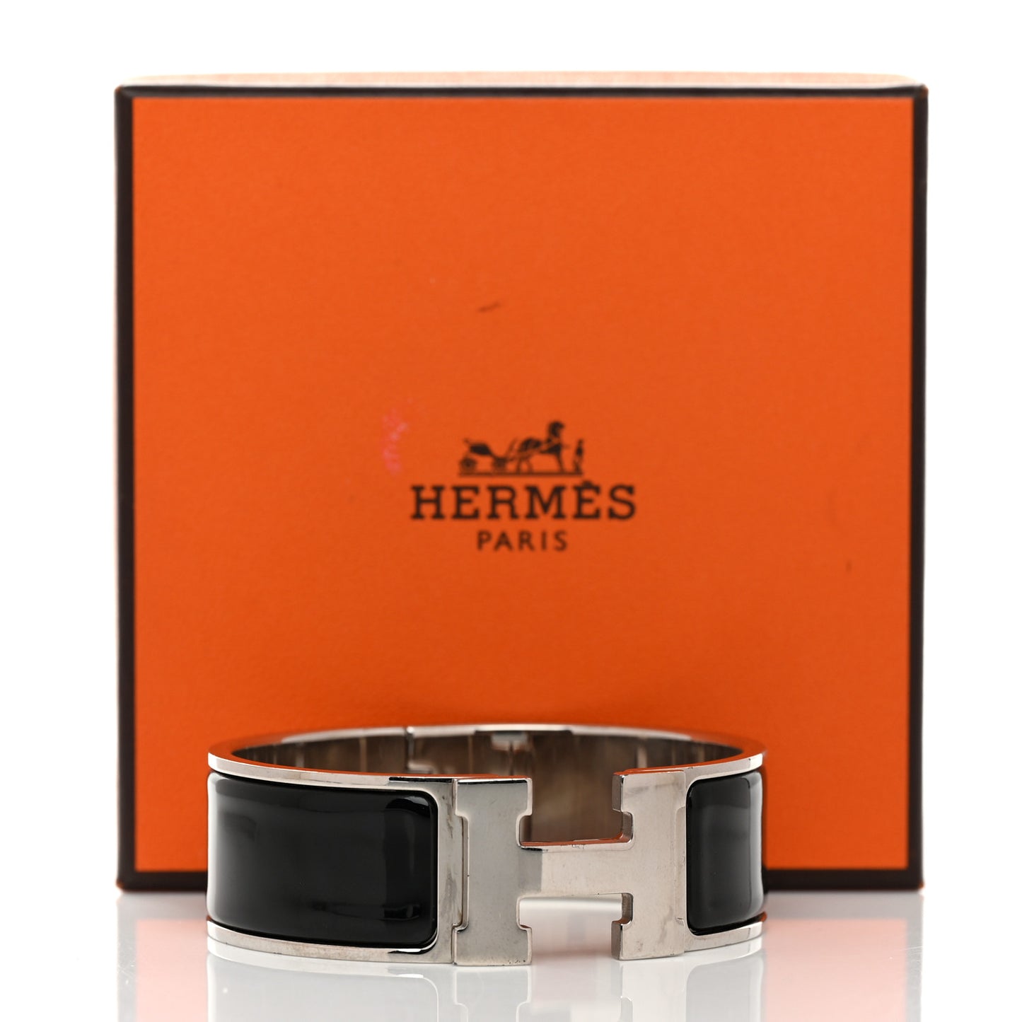 Enamel Wide Clic Clac H Bracelet PM Black