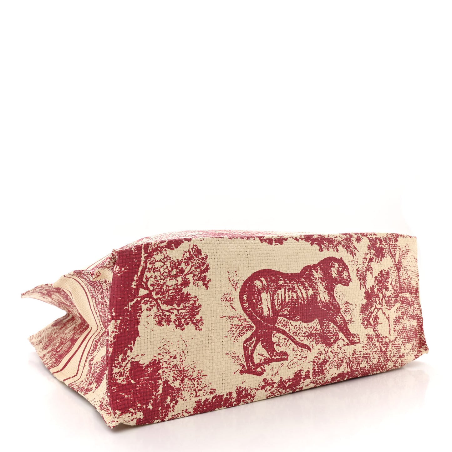 CHRISTIAN DIOR Straw Dioriviera Tote Red