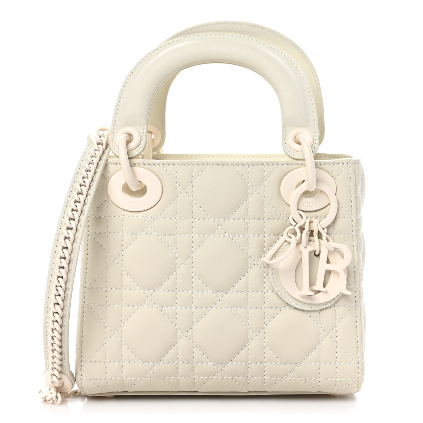 Ultra Matte Calfskin Cannage Mini Lady Dior Latte