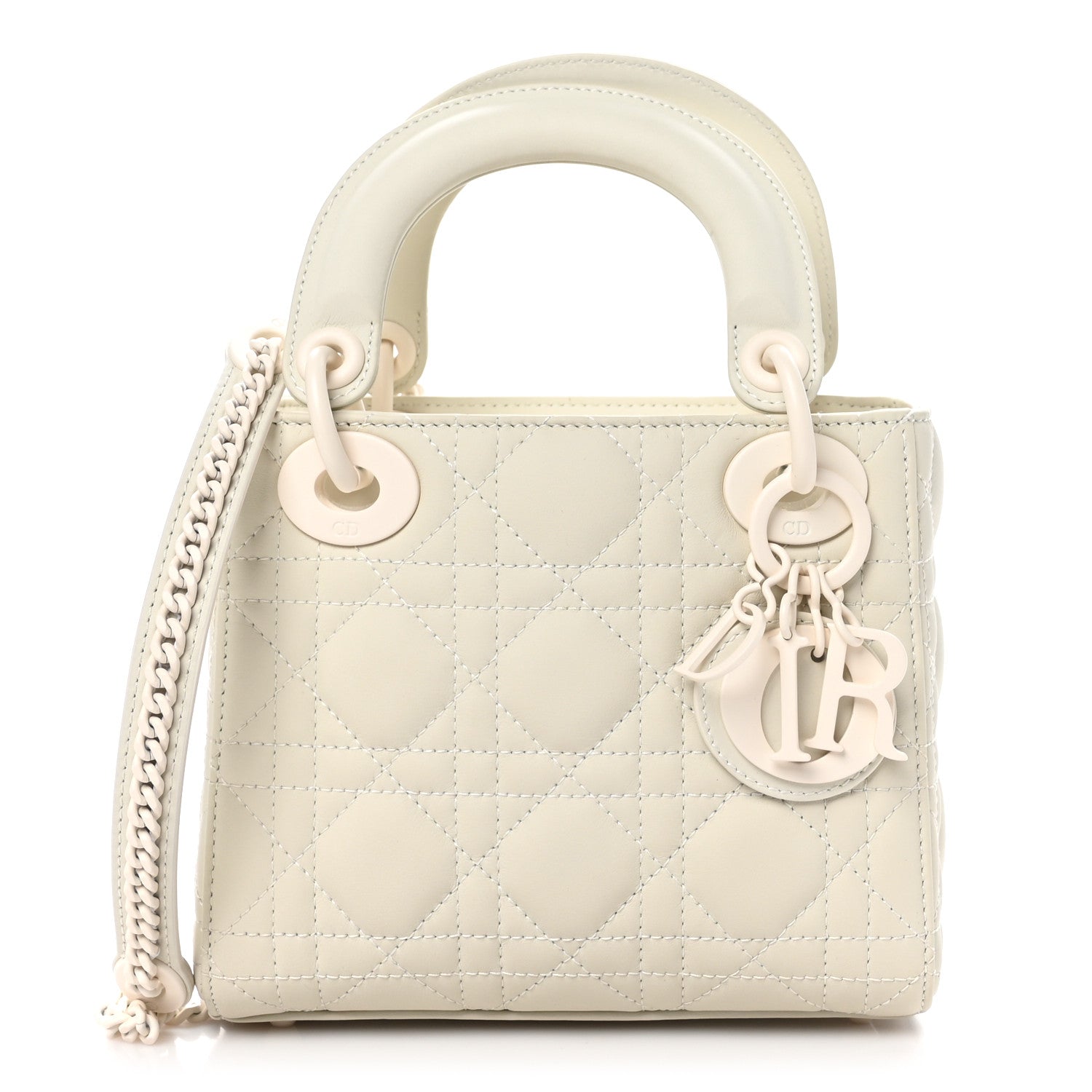 Christian Dior Ultra Matte Calfskin Cannage Mini Lady Dior Latte 1 of 10