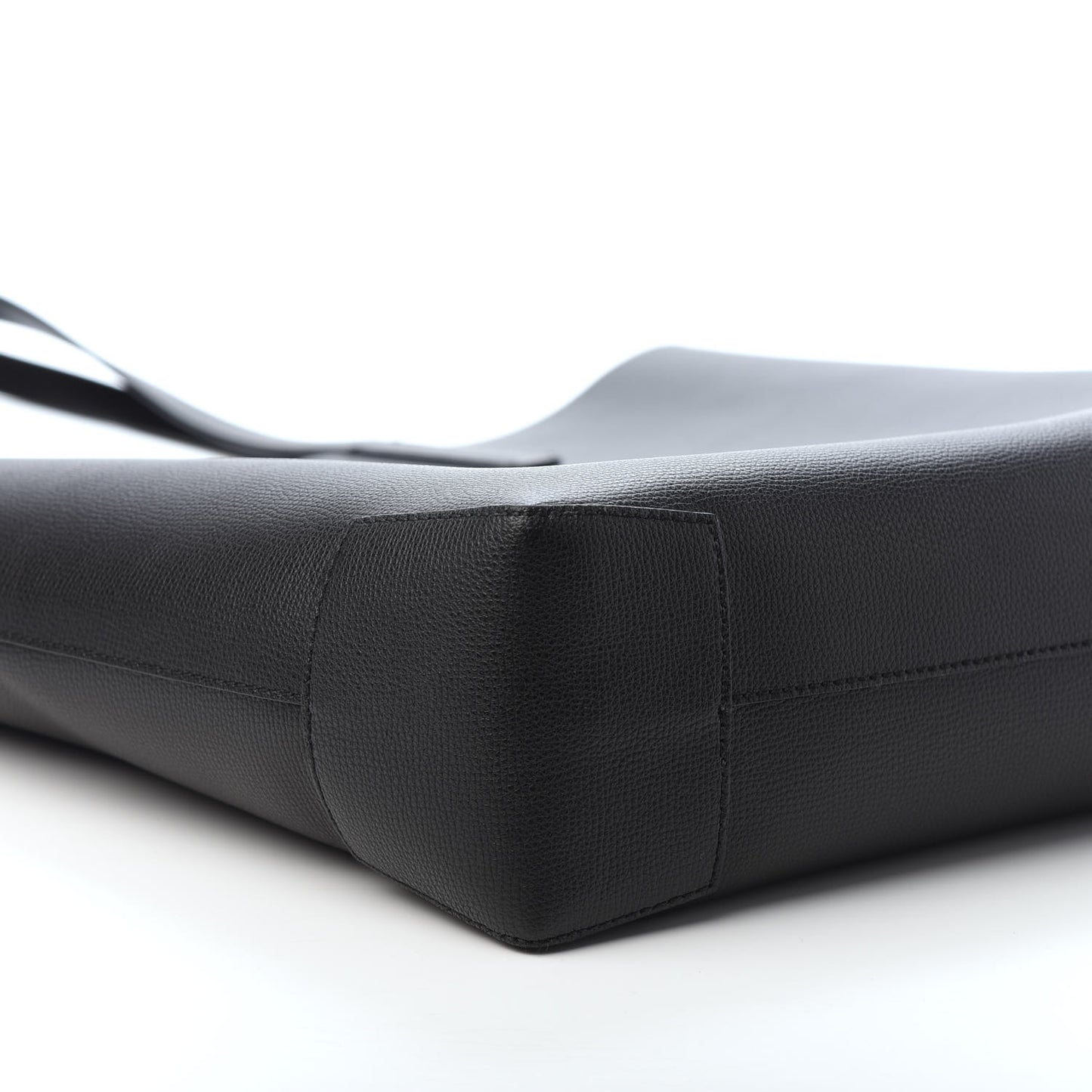 Calfskin TB Motif Embossed Tote Black