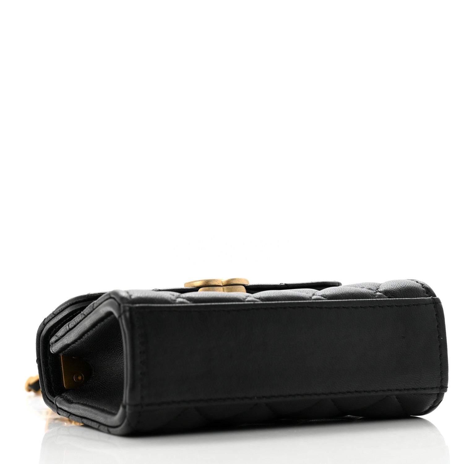 Chanel Lambskin Enamel Quilted Mini Top Handle Flap Black 4 of 11