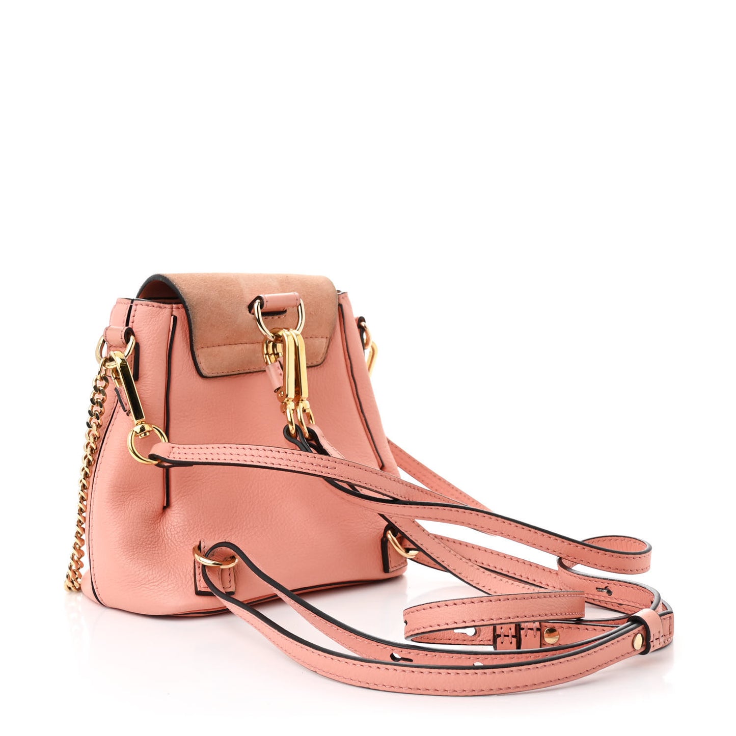 Suede Calfskin Mini Faye Backpack Washed Pink