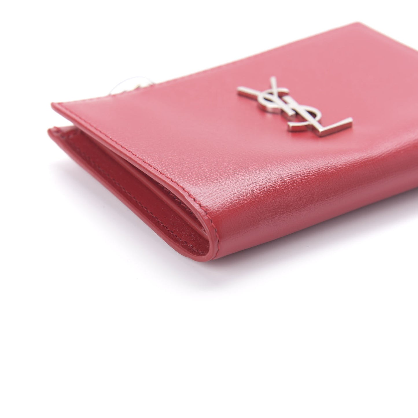 Smooth Calfskin Monogram Zipped Two-Part Wallet Red