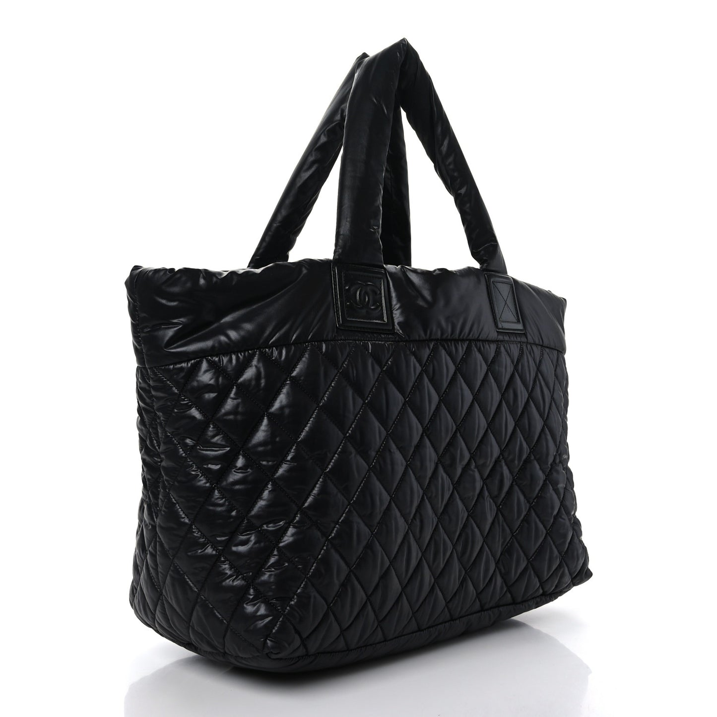 Nylon Quilted Large Coco Cocoon Tote Black