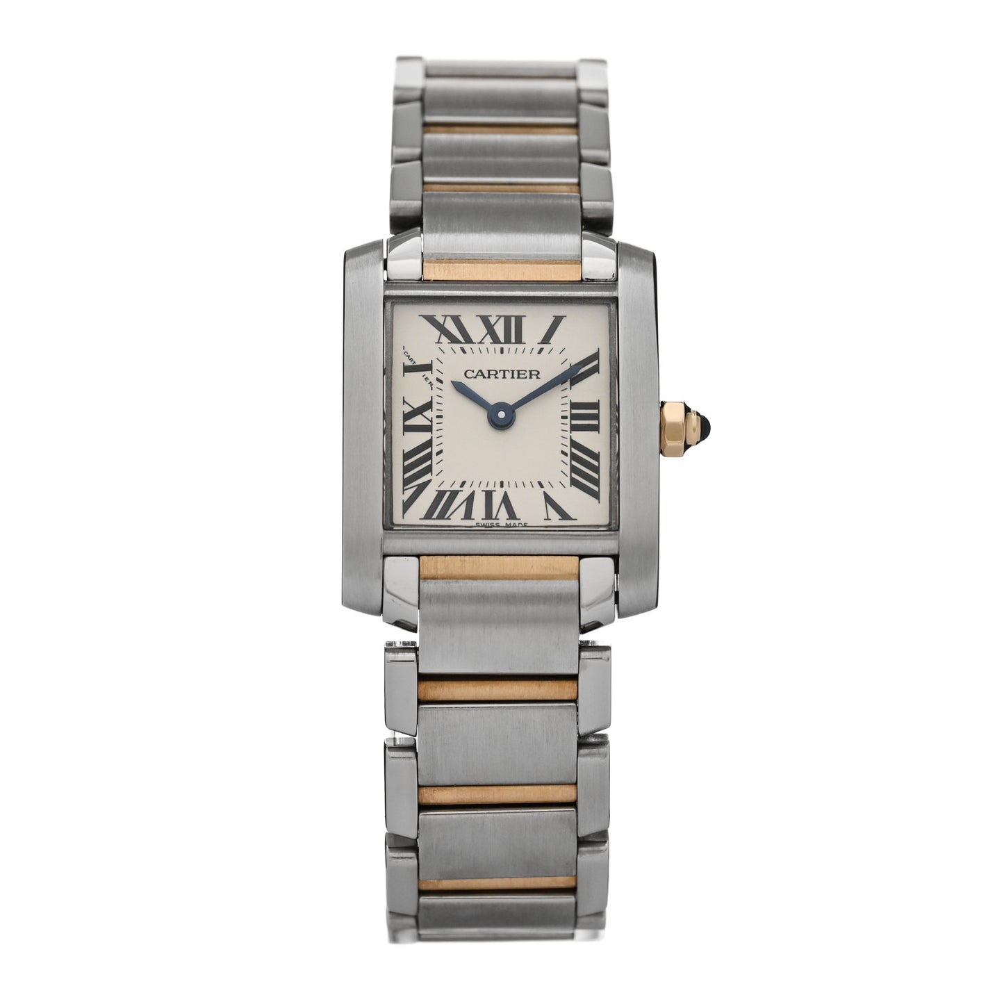 Stainless Steel 18K Yellow Gold 20mm Tank Francaise Quartz Watch