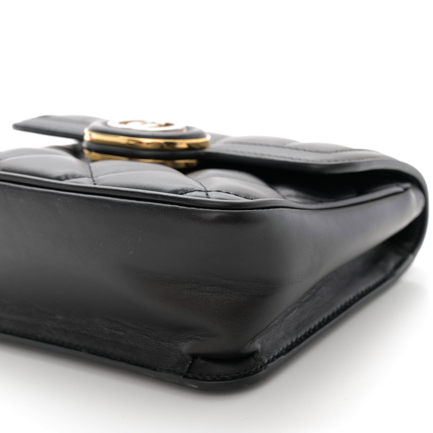 Calfskin Quilted Mini Deco Shoulder Bag Black