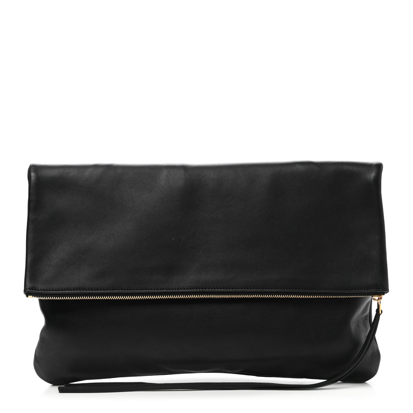 Calfskin Folded Clutch Black Grass