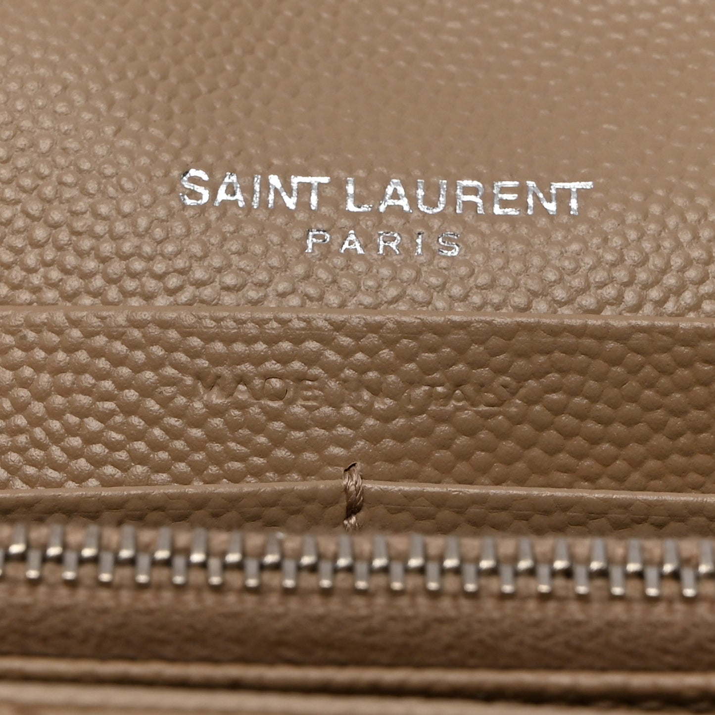 Grain De Poudre Matelasse Chevron Monogram Flap Wallet Dark Beige