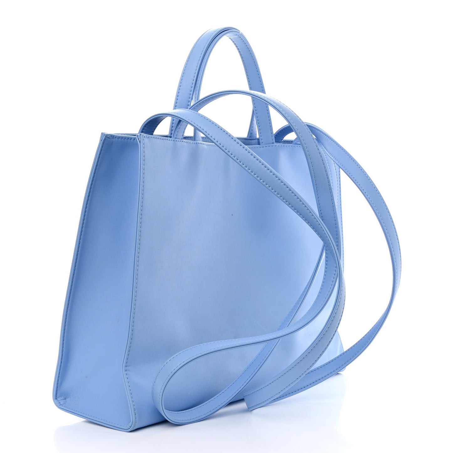 Vegan Leather Medium Shopping Bag Cerulean