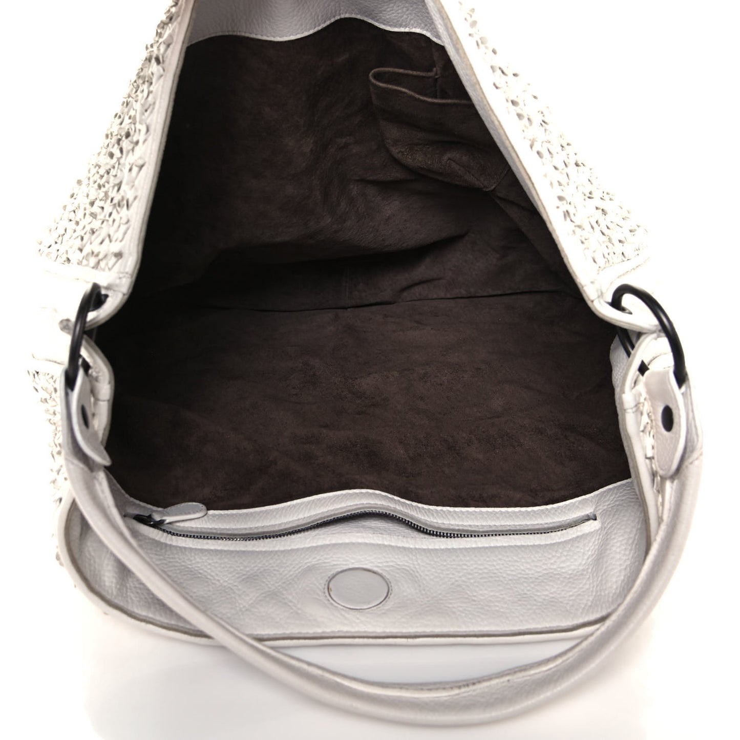 Nappa Intrecciato Large Loop Hobo White