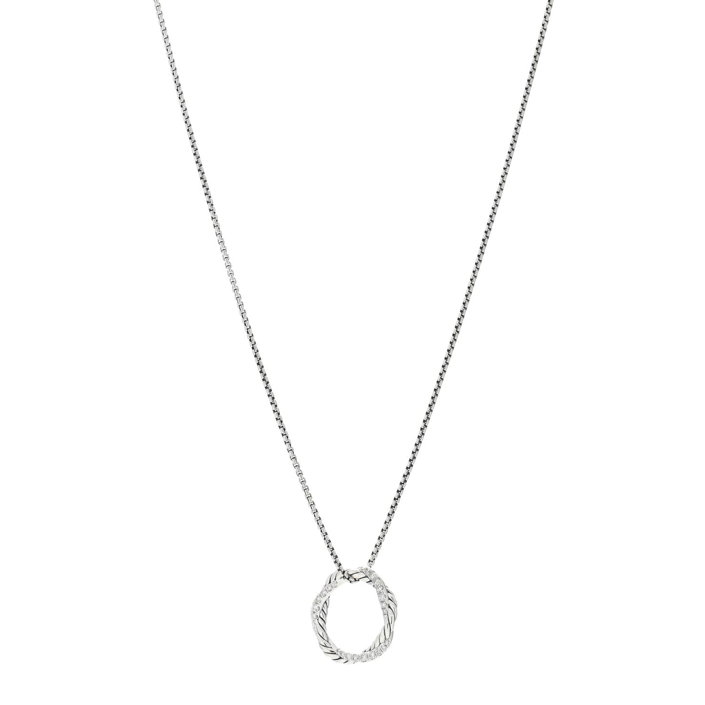 Sterling Silver Diamond Petite Infinity Pendant Necklace