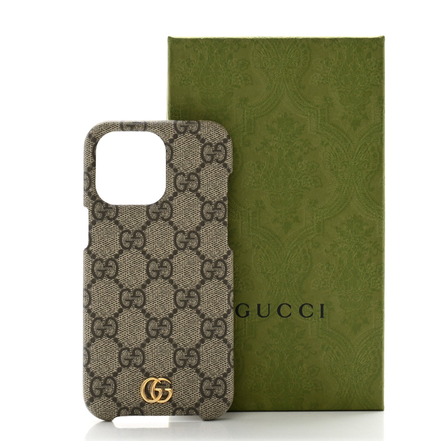 GG Supreme Monogram Ophidia iPhone 15 Pro Max Phone Case Beige Ebony