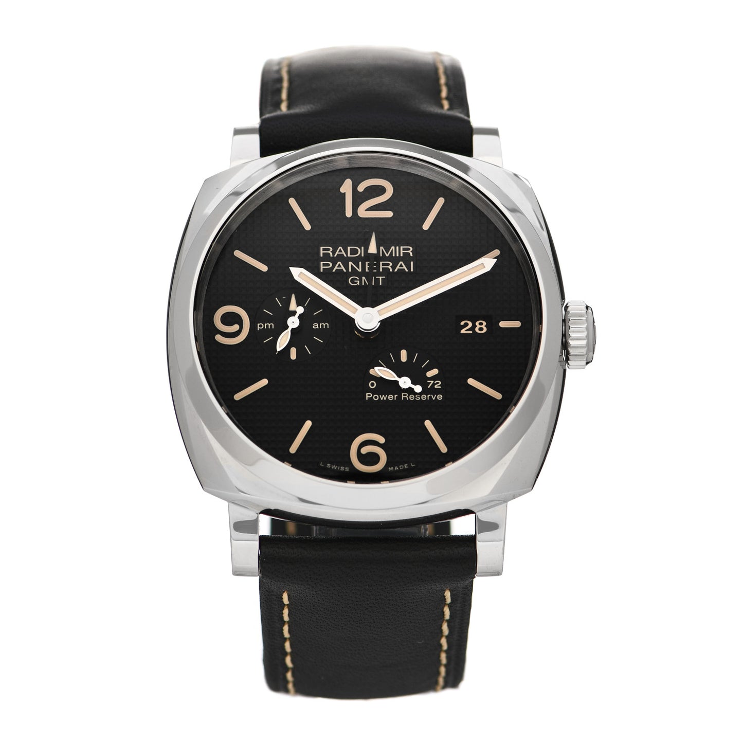 Stainless Steel Calfskin 45mm Radiomir 1940 3 Days Automatic Watch Black PAM00628